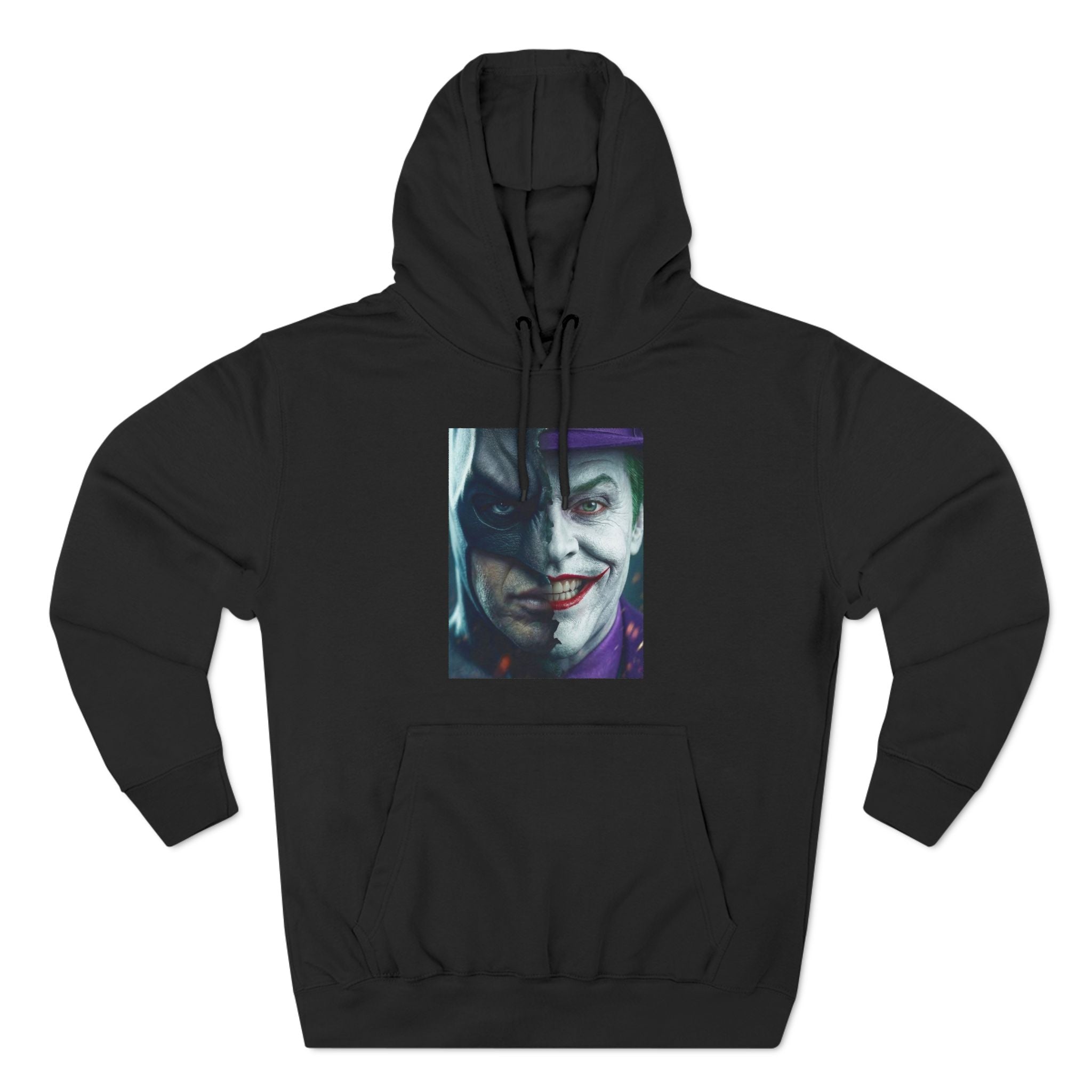 Joker Split-Face Hoodie — Dark Comic Art Pullover