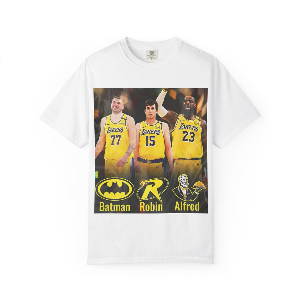 Basketball Trio Graphic T-Shirt — "Batman, Robin, Alfred" Design