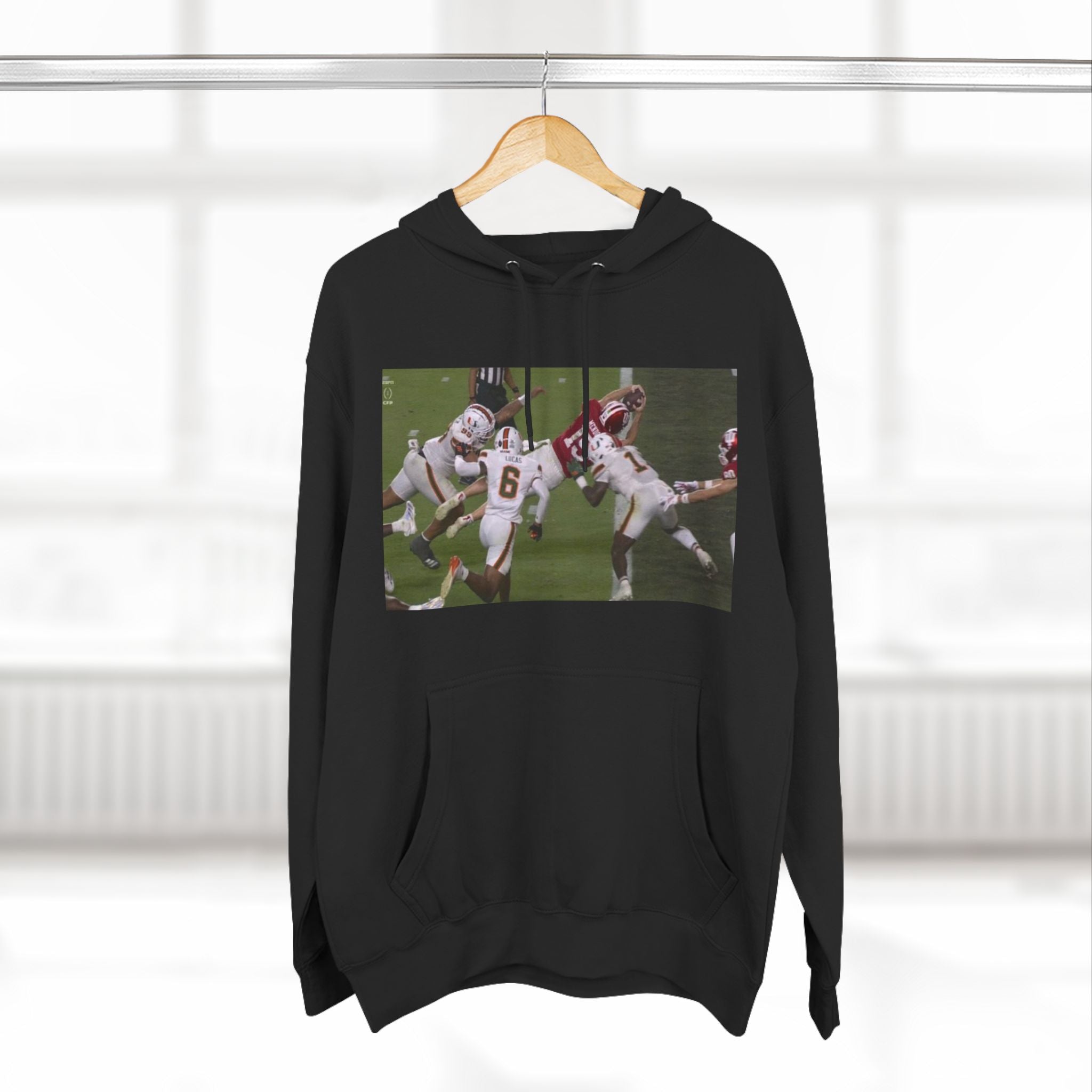 Football Action Hoodie – Vintage Gridiron Tackle Graphic